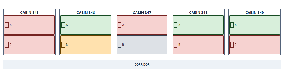 Cabin allocations with individual bed spaces